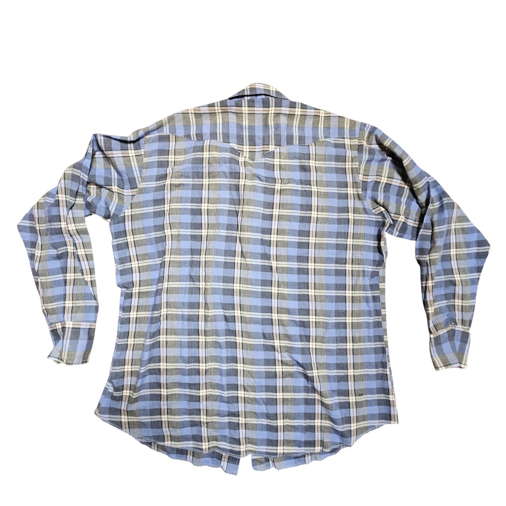 Vintage Panhandle Slim Pearl Snap Plaid Western Shirt Long Sleeve 17-36 Country - Picture 8 of 10